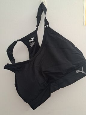 PUMA Black Racerback Seamless Sports Bra